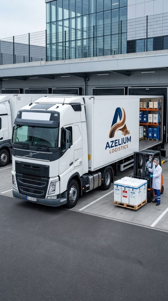 Pharmaceutical logistics truck logo 202606282257